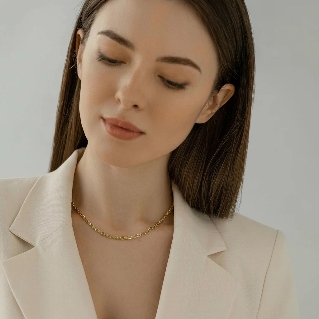 Цепь из желтого золота 585, плетение «Якорь»