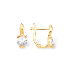 Серьги из красного золота с фианитами