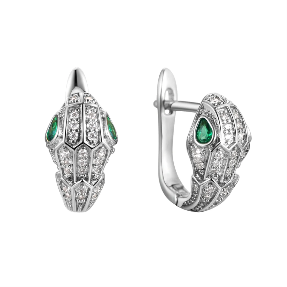 Серьги из серебра с фианитами