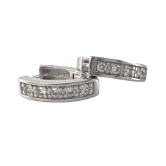 Серьги из серебра с фианитами