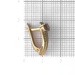 Серьги из красного золота с раухтопазом и фианитами
