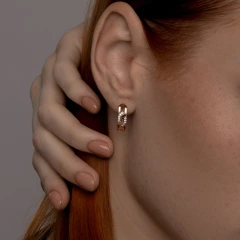 Серьги из красного золота с фианитами