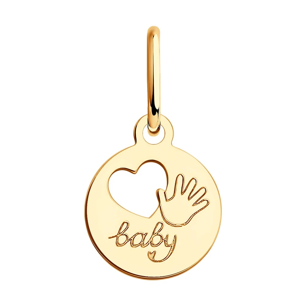 Подвеска «Baby» из красного золота 585 пробы