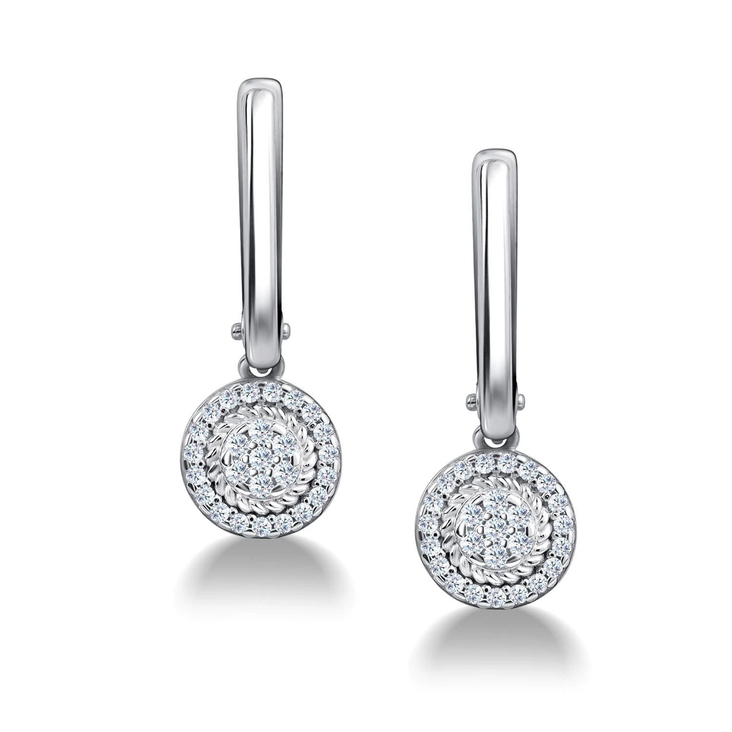 Серьги из серебра с фианитами