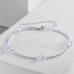 Браслет из серебра с аметистом