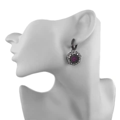 Серьги из серебра с цирконом