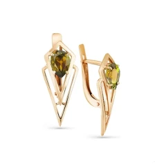 Серьги из красного золота с султанитами
