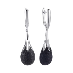 Серьги из серебра с глиттером