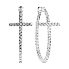 Серьги из серебра с фианитами