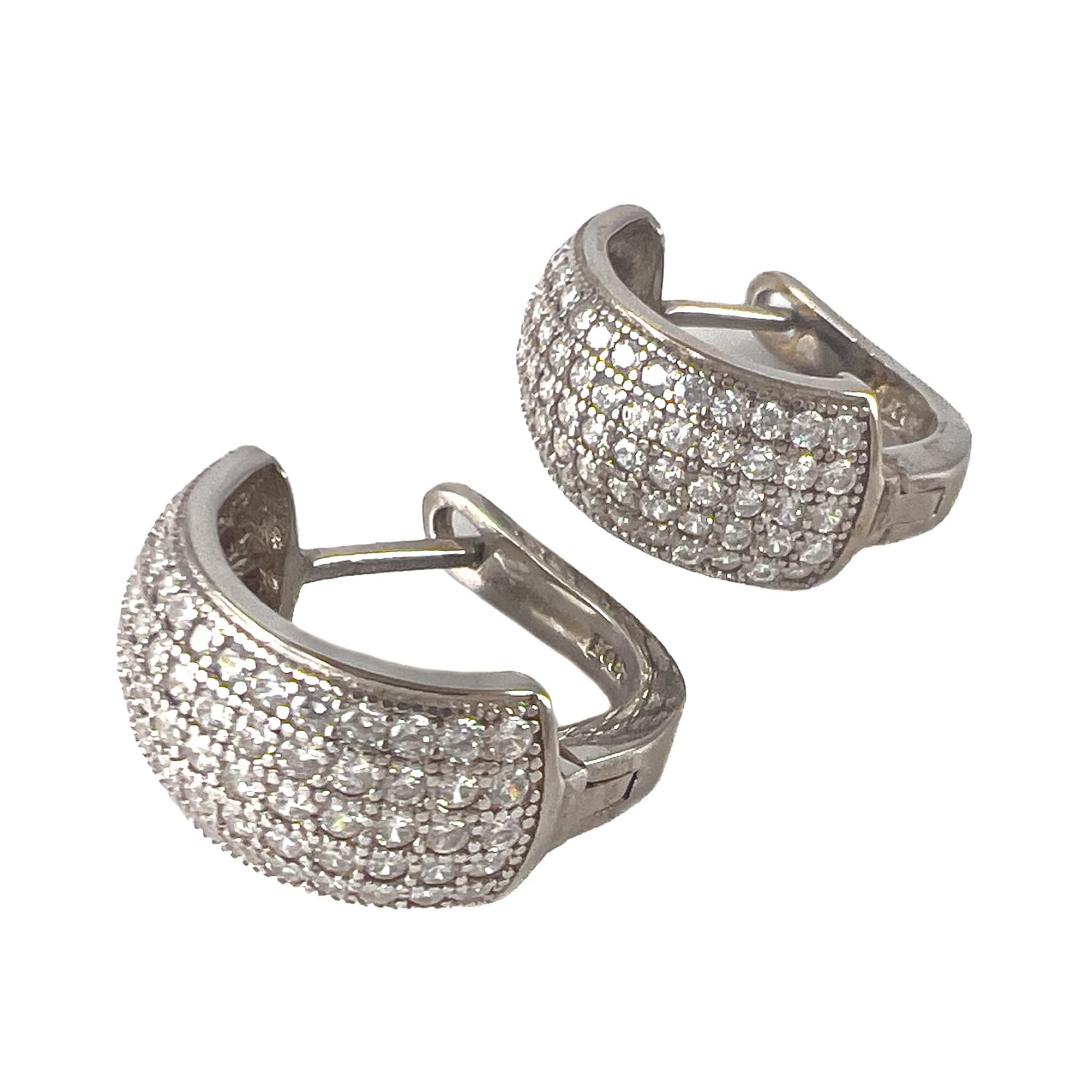 Серьги из серебра с фианитами