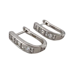 Серьги из серебра с фианитами