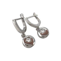 Серьги из серебра с фианитами
