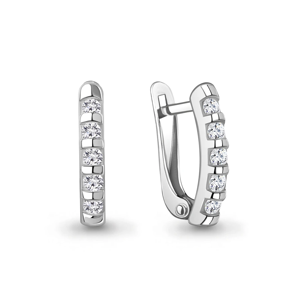 Серьги из серебра с фианитами