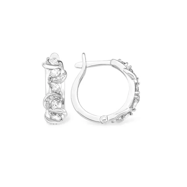 Серьги из серебра с фианитами