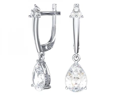 Серьги из серебра с фианитами