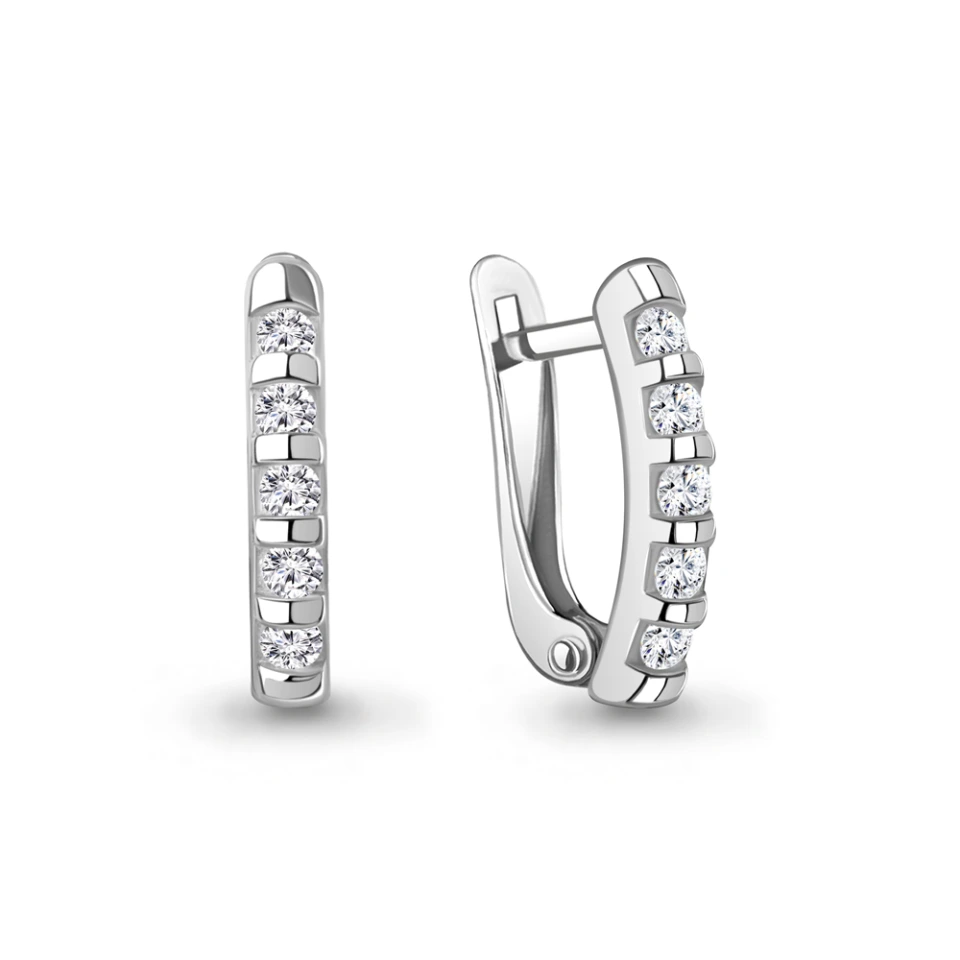 Серьги из серебра с фианитами