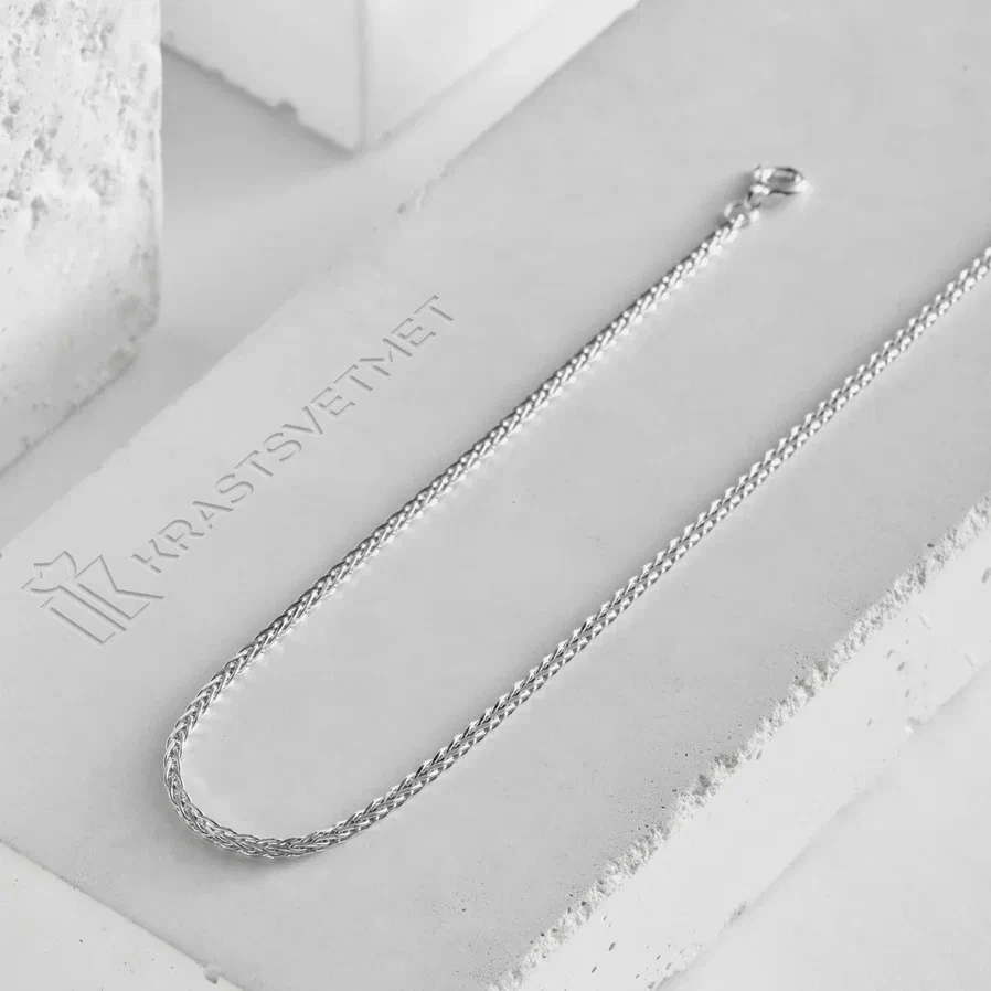 Цепь из серебра 925, плетение «Колос»
