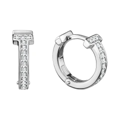 Серьги конго из серебра с фианитами