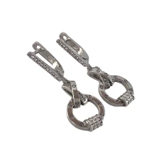 Серьги из серебра с фианитами