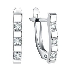 Серьги из серебра с фианитами