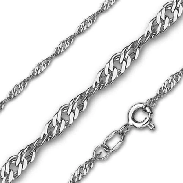 Цепь из серебра 925, плетение «Сингапур»