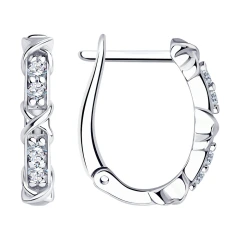 Серьги из серебра с фианитами