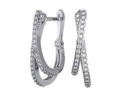 Серьги из серебра с фианитами