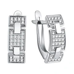 Серьги из серебра с фианитами