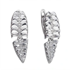 Серьги из серебра с фианитами