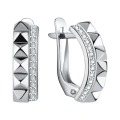 Серьги из серебра с фианитами
