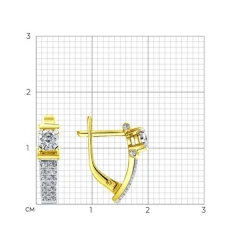 Серьги из желтого золота с бриллиантми