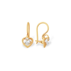 Серьги из красного золота 585 пробы с фианитами