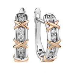 Серьги из серебра с фианитами