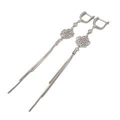 Серьги из серебра с фианитами