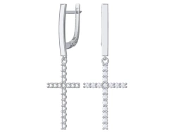 Серьги из серебра с фианитами