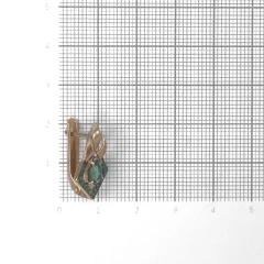 Серьги из красного золота с турмалином и фианитами