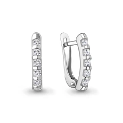 Серьги из серебра с фианитами