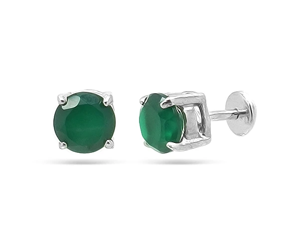 Серьги из серебра с агатами