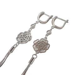 Серьги из серебра с фианитами