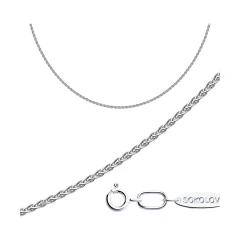 Цепь из серебра 925, плетение «Колос»