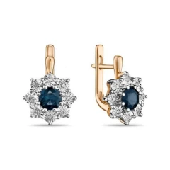 Серьги из золота с бриллиантами и сапфирами
