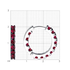 Серьги из серебра с корундами