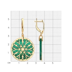 Серьги из серебра с малахитом