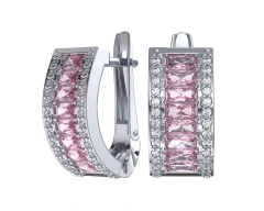 Серьги из серебра с фианитами