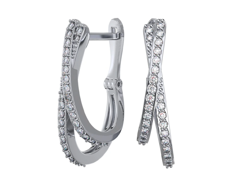 Серьги из серебра с фианитами