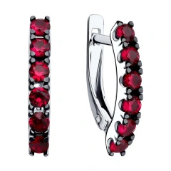 Серьги из серебра с корундами