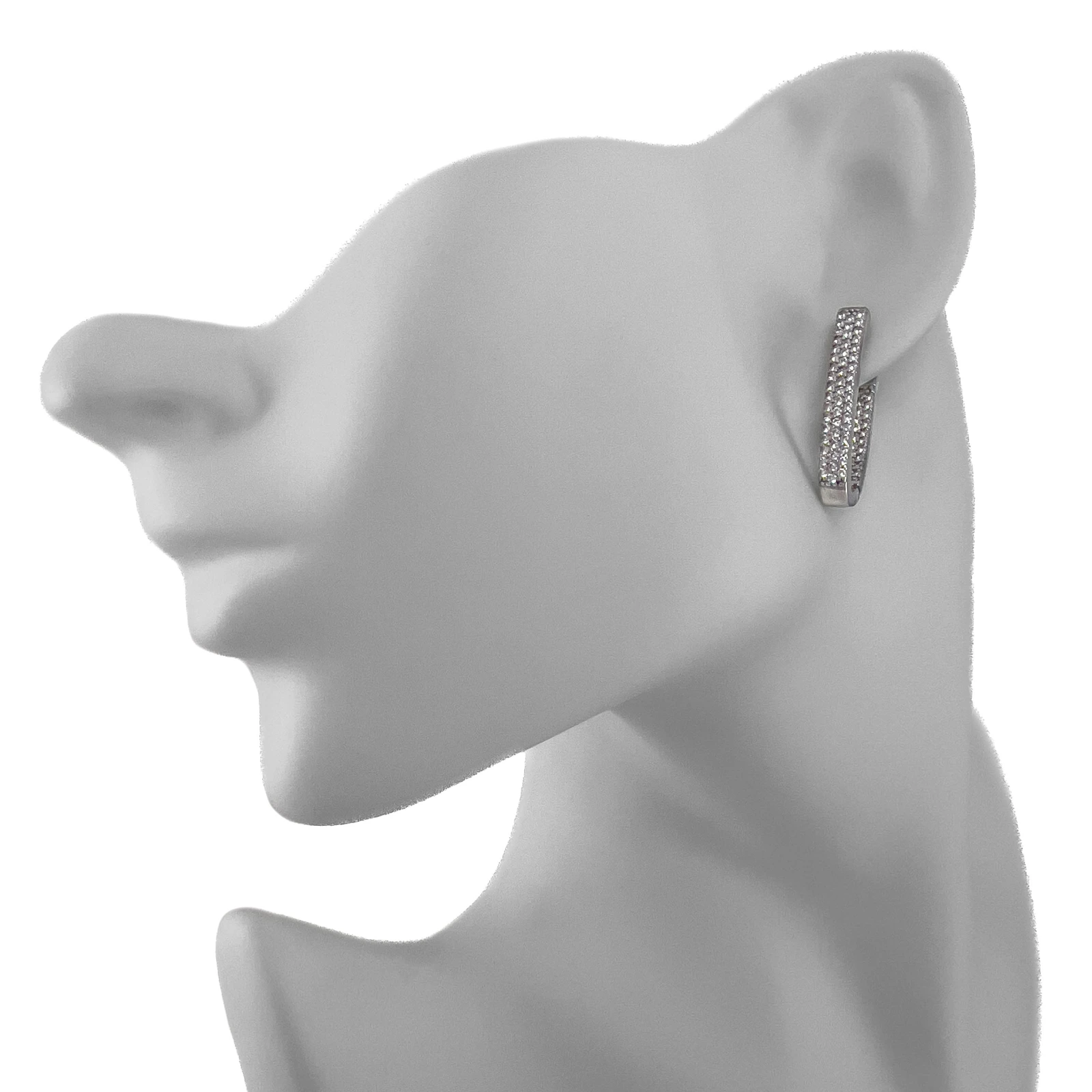 Серьги из серебра с фианитами