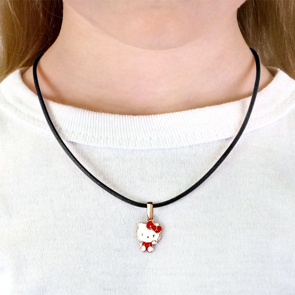 Подвеска «Hello Kitty» из красного золота 585 пробы с эмалью