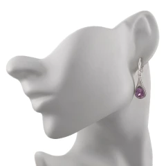 Серьги из серебра с цирконом