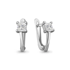 Серьги из серебра с фианитами